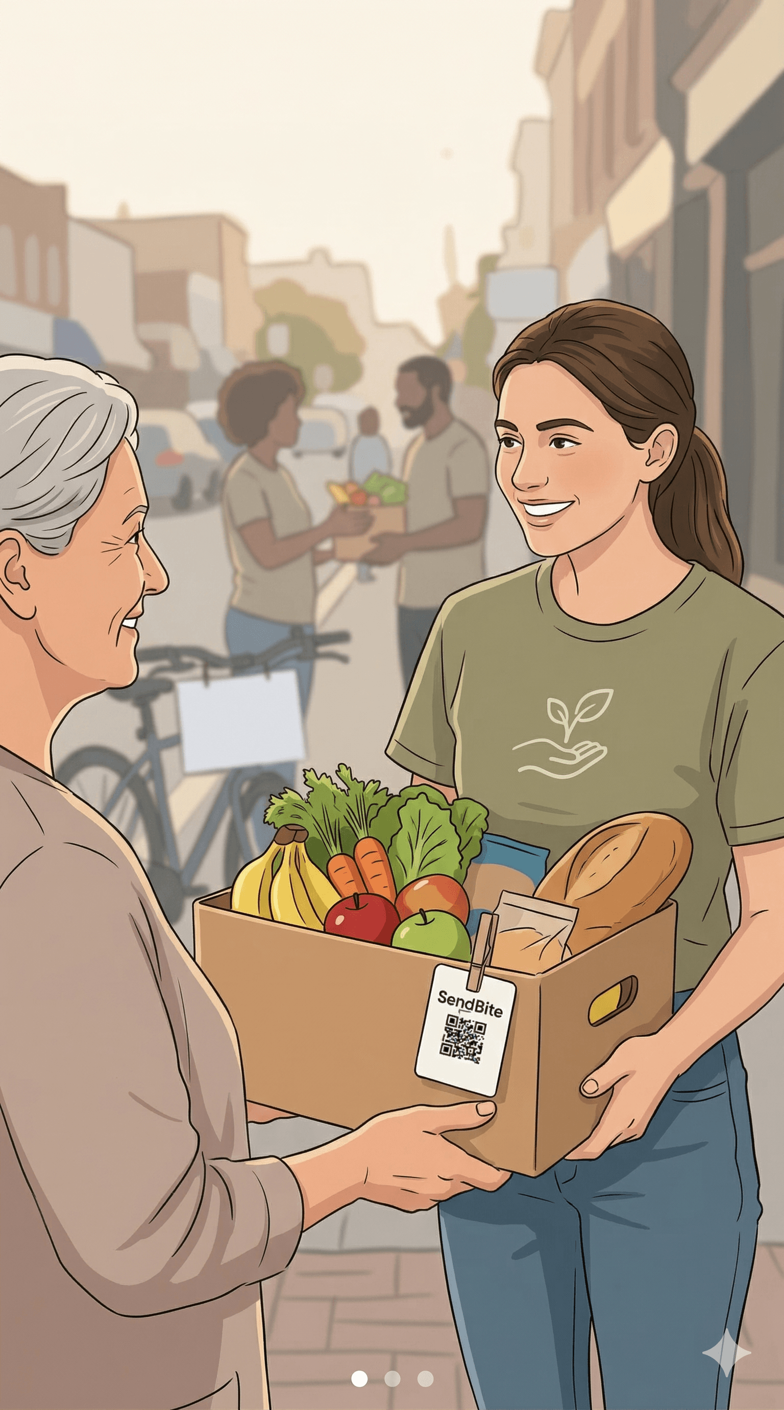 Community food delivery — sharing a warm meal